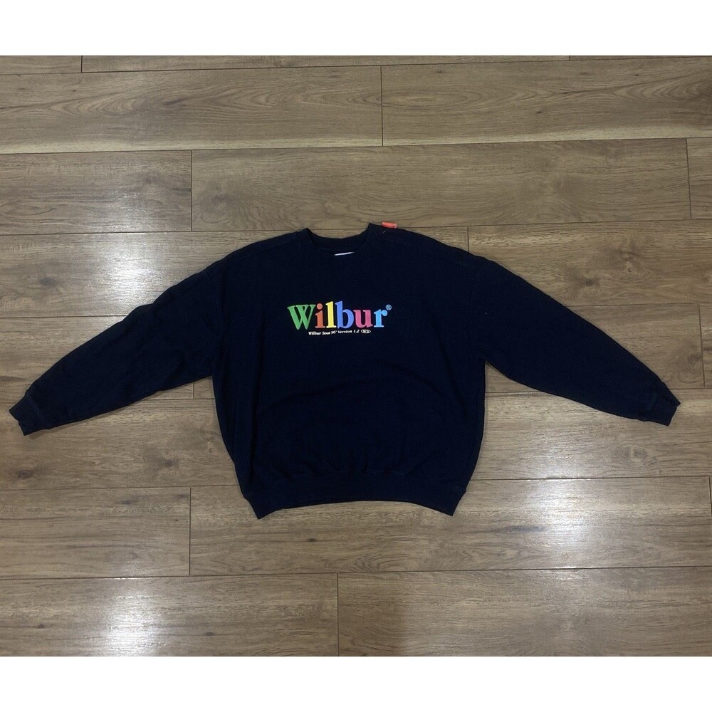Wilbur Soot 96' Version 1.2 Authentic Navy Puff Print Cotton Crewneck Size XL